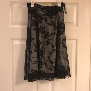 Black lace overlay skirt